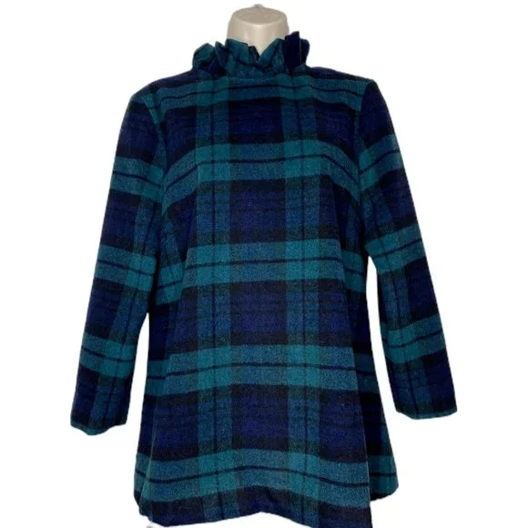 Tuckernuck | NEW Blackwatch Plaid Schoolgirl Bow Wool Faye Blouse Size M - Picture 4 of 11
